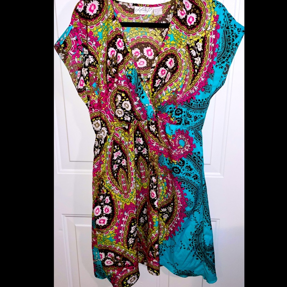 Boutique Lola P V-Neck Scarf Dress Size L